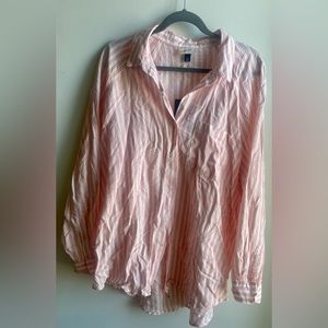 Orange/coral and white striped button down from target tags still on XXL